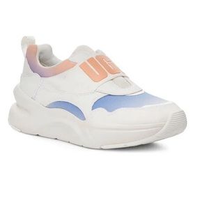 UGG Women's La Flex Sneaker  Scallop Gradient US White Blue Shoe Size 7